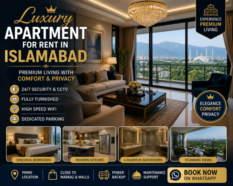 Luxury Apartment for Rent in Islamabad – Premium Living with Comfort & Privacy